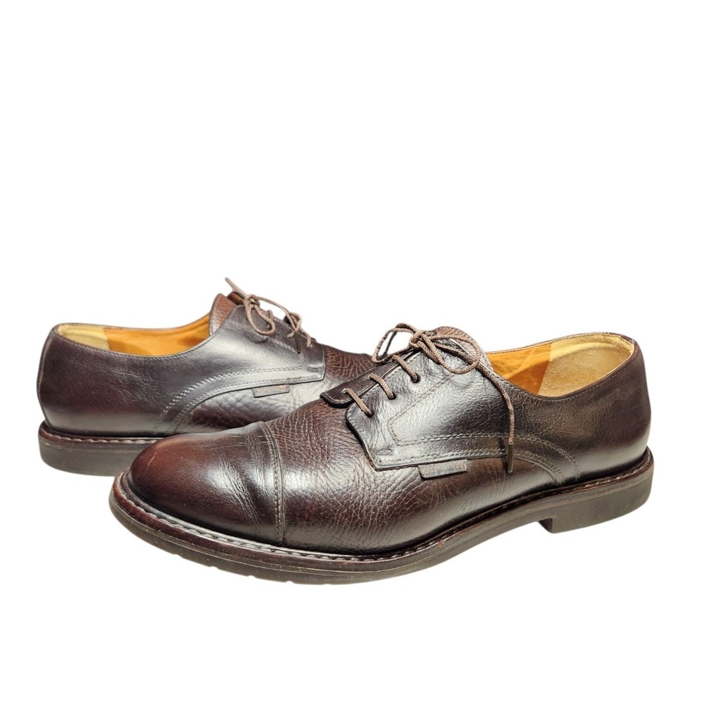 Mephisto Brown Leather Cap Derby Oxford Shoes Luxury Goodyear Welt Heritage 11.5